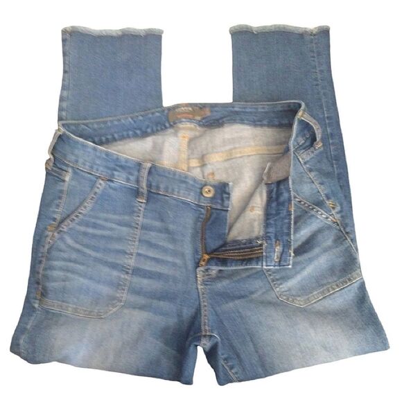Torrid Vintage Stretch Mid Rise Raw Hem Crop Boyfriend Jeans Size 12 - Picture 11 of 14